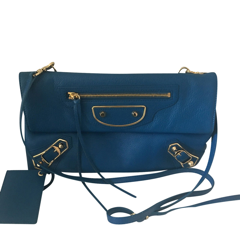 Balenciaga City Bag Leer in Blauw