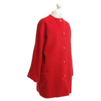 Gianni Versace Manteau de laine en rouge