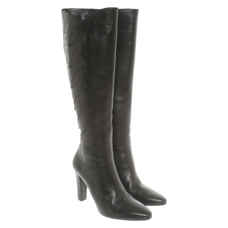 Saint Laurent Stiefel aus Leder in Schwarz