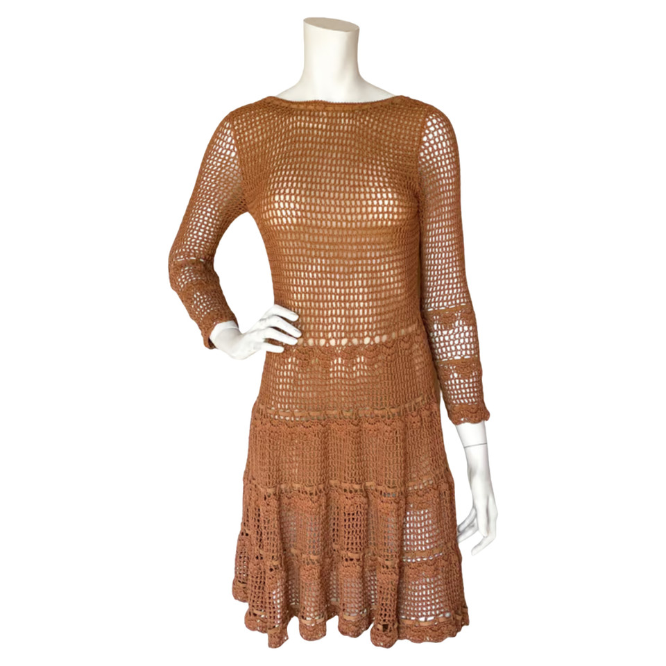 Salvatore Ferragamo Kleid aus Baumwolle in Braun