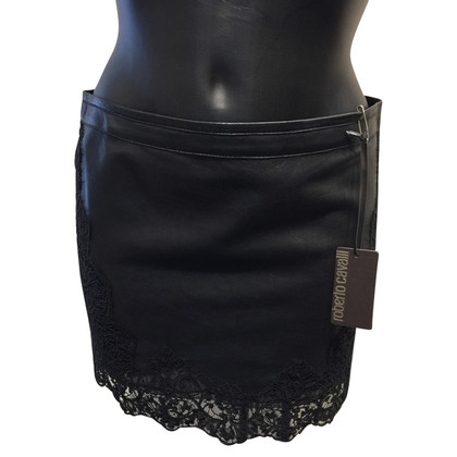 Roberto Cavalli Skirt Leather in Black