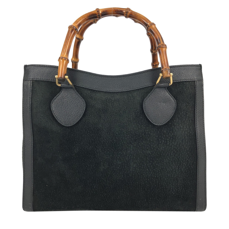 Gucci Bamboo Bag en Daim en Noir