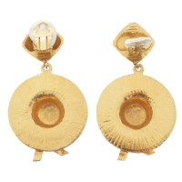 Chanel Earclips with straw hat-pendant