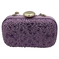 Moschino Clutch Bag Canvas in Violet