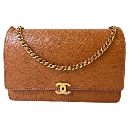 Chanel Timeless Wallet On Chain Leer in Bruin