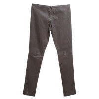 Jitrois Pantalon en cuir gris pierre