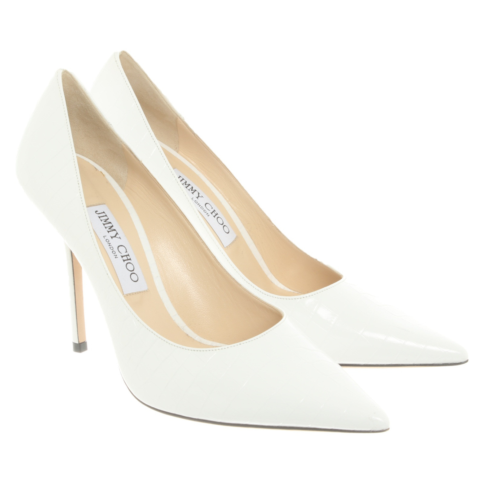 Jimmy Choo Pumps/Peeptoes Leather in White - Second Hand Jimmy Choo Pumps/Peeptoes  Leather in White buy used for 289€ (4366367)