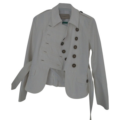 Burberry Jacke/Mantel aus Baumwolle in Weiß