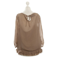 Hugo Boss blouse de soie marron