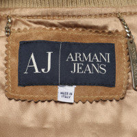 Armani Jeans Veste/Manteau en Cuir en Marron