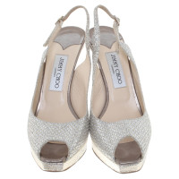 Jimmy Choo Peep-toes in silver / gold