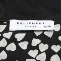 Equipment Kimono Blouse in zwart / White