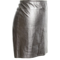 Marc Cain Leather skirt in silver