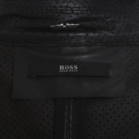 Hugo Boss Leather coat in black