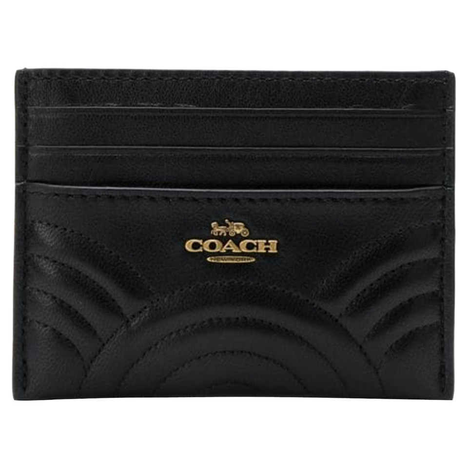 Coach Täschchen/Portemonnaie aus Leder in Schwarz