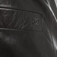 Chanel Robe en cuir noir