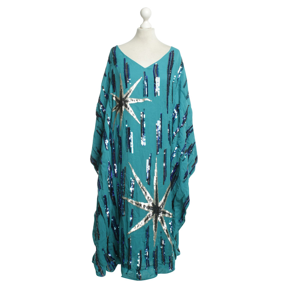 Antik Batik Kaftan in petrolio