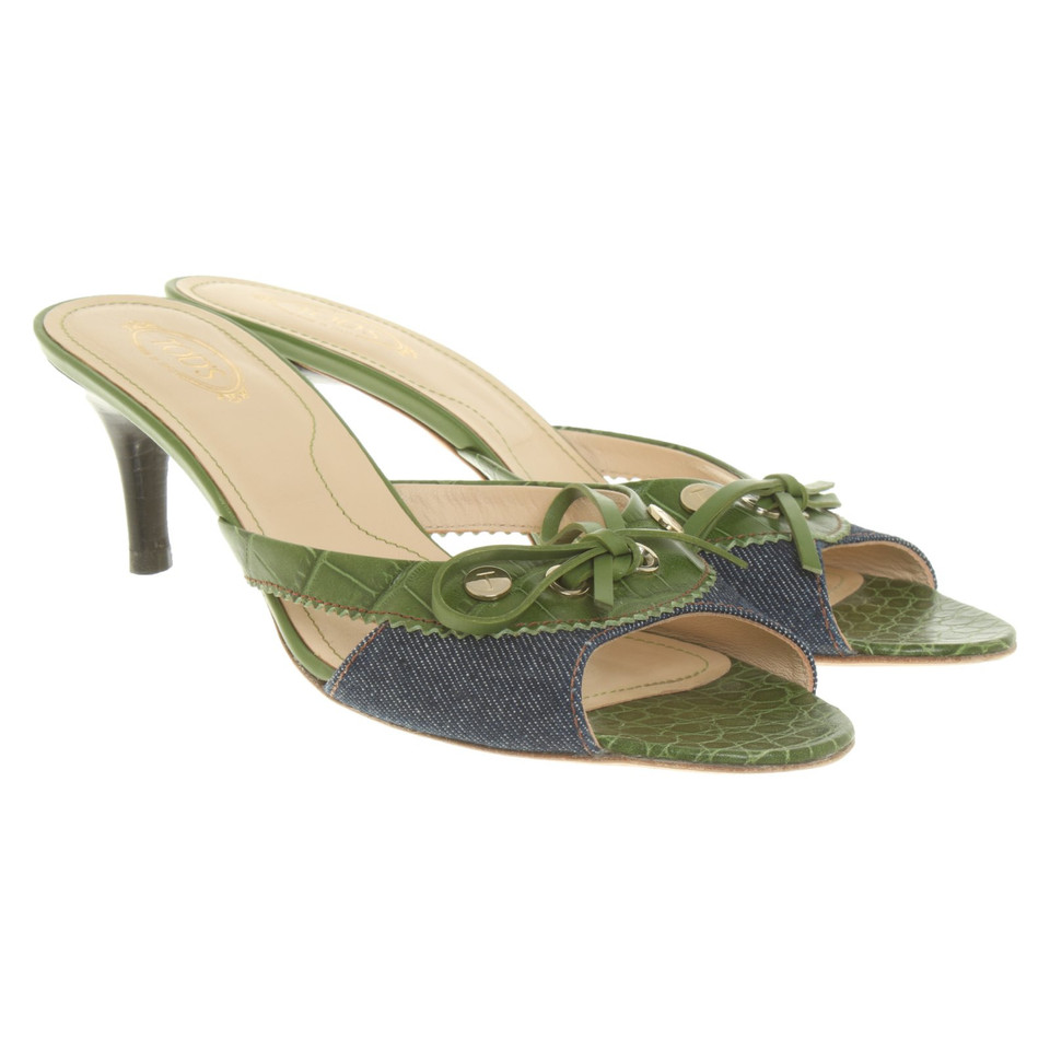 Tod's Sandali in Pelle in Verde