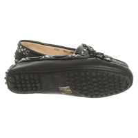 Car Shoe Slippers/Ballerinas Leather in Black