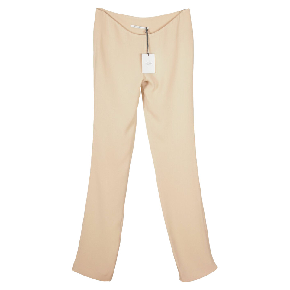 Agnona Trousers Silk in Cream
