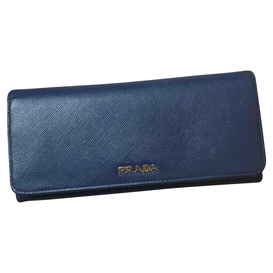Prada Blue Saffiano Wallet