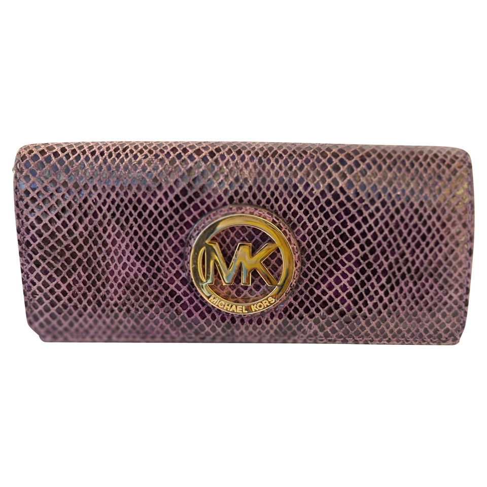 Michael Kors Clutch Bag Leather in Violet