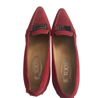 Tod's Décolleté/Spuntate in Pelle scamosciata in Rosso