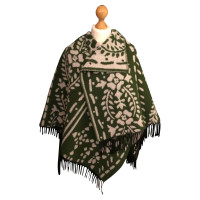 Burberry Floral jacquard wool cashmere poncho
