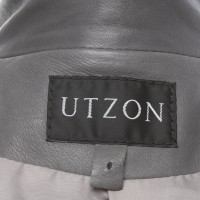 Utzon Jacke/Mantel aus Leder in Grau