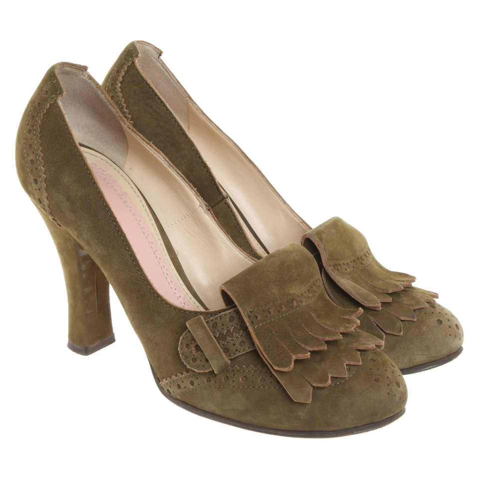 John Galliano Pumps/Peeptoes Suede in Olive