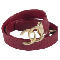 Chanel timeless red leather belt