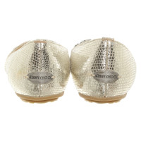 Jimmy Choo Slippers/Ballerina's Leer in Goud