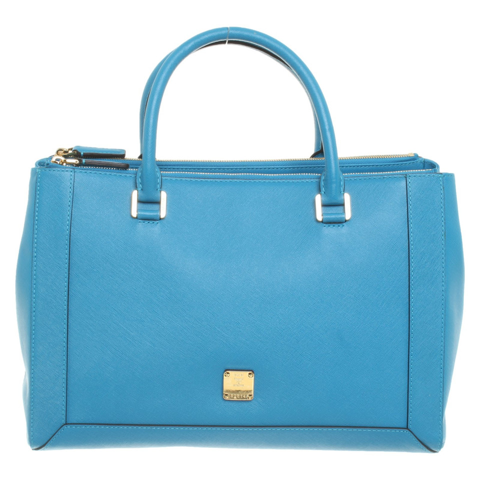 Mcm Handbag Leather in Turquoise