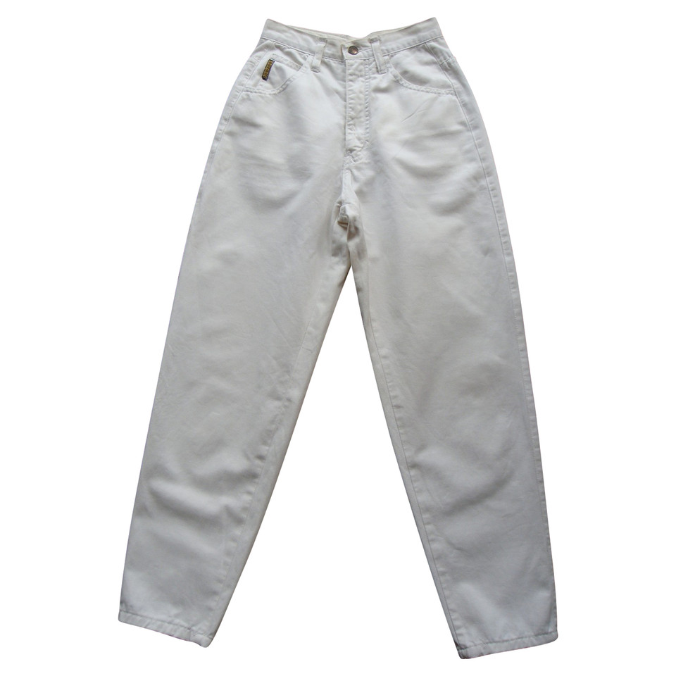 Armani Jeans Paire de Pantalon en Coton en Crème