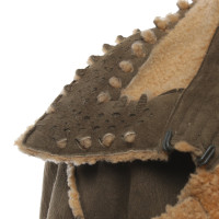 Ermanno Scervino Jacke/Mantel aus Leder in Braun
