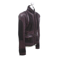 Just Cavalli Leather jacket in purple