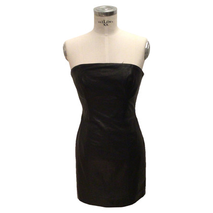 Dsquared2 Kleid aus Leder in Schwarz