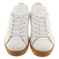 Leather Crown Sneakers aus Leinen in Creme