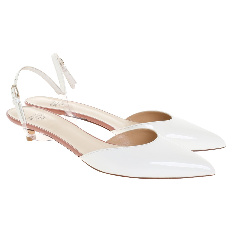 Francesco Russo Sandals Patent leather in White