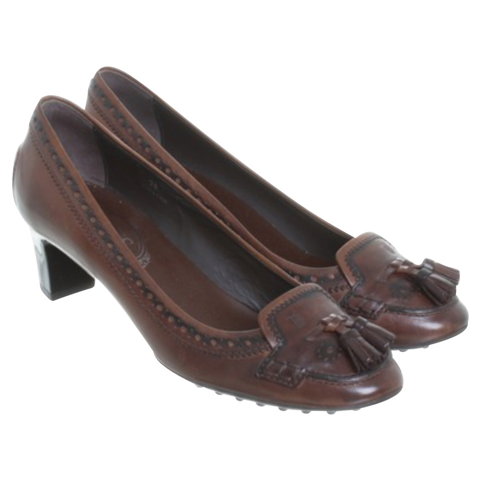 Tod's Pumps/Peeptoes aus Leder in Braun