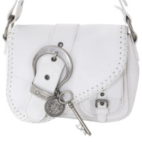 Christian Dior Gaucho Saddle Bag in Pelle in Bianco