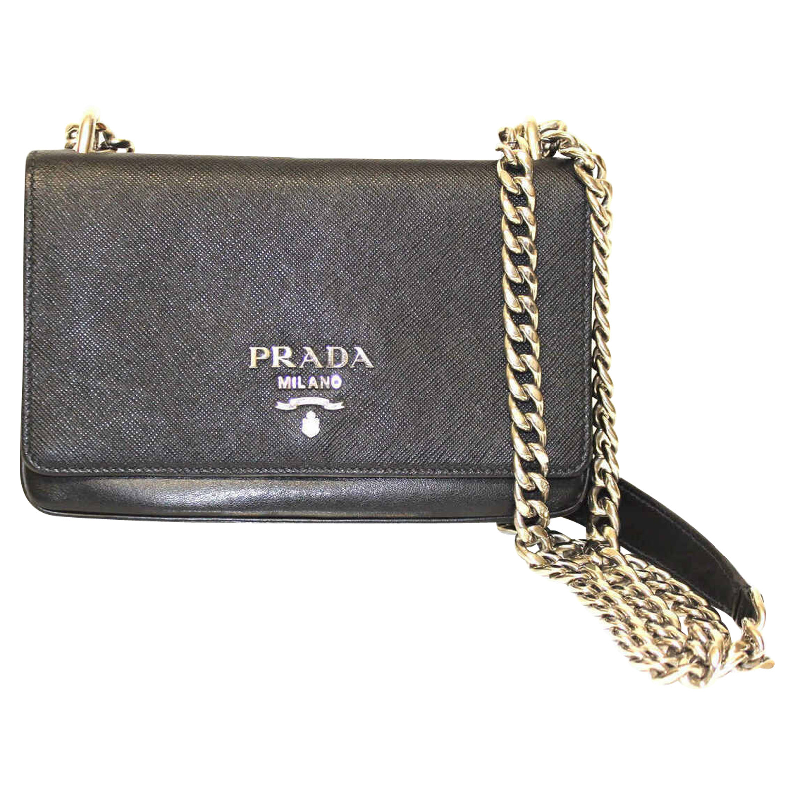 Prada Clutch Bag Leather in Black - Second Hand Prada Clutch Bag Leather in  Black buy used for 800€ (4431682)