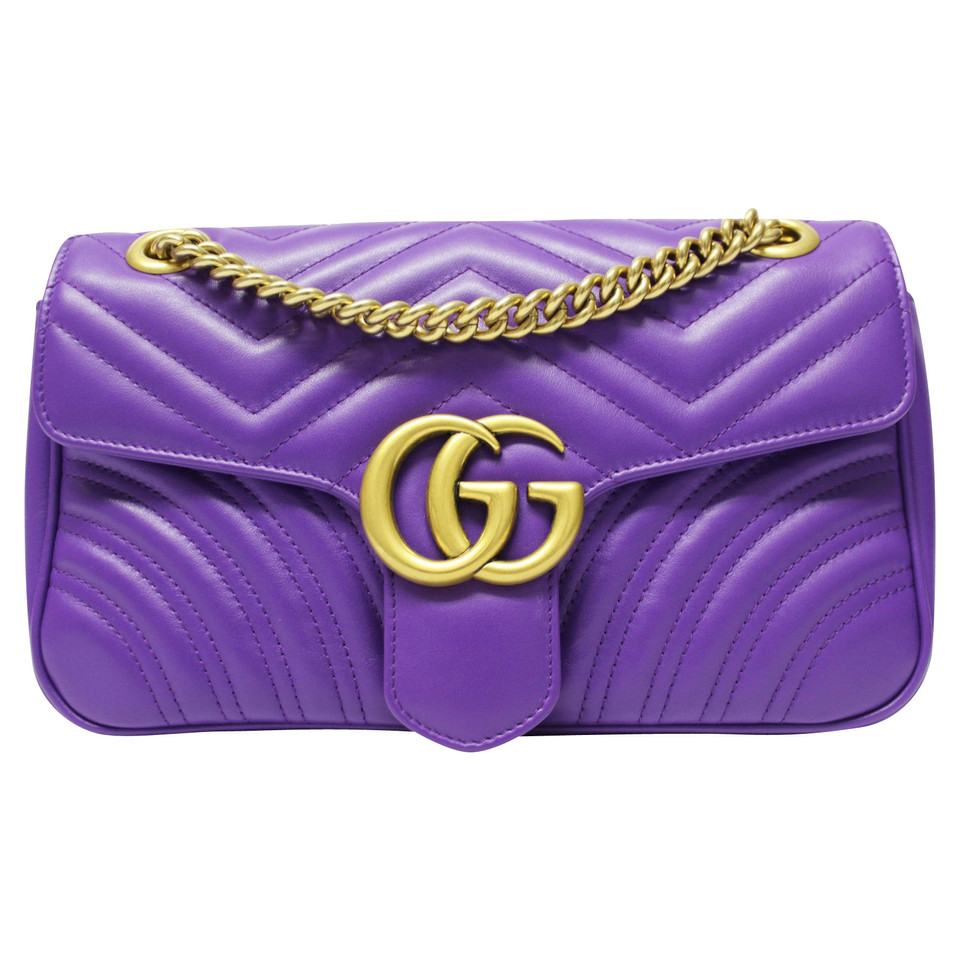 Gucci Marmont Bag aus Leder in Violett