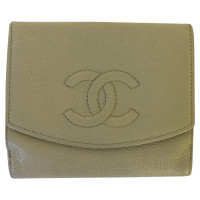 Chanel Täschchen/Portemonnaie aus Leder in Creme