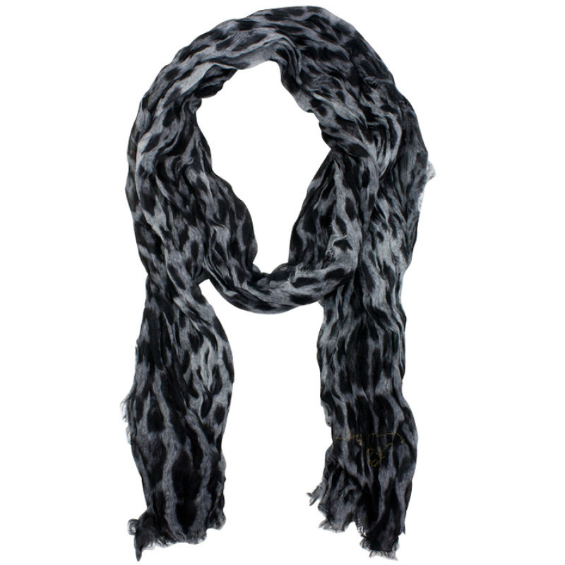 Roberto Cavalli Grey scarf with Animalprint