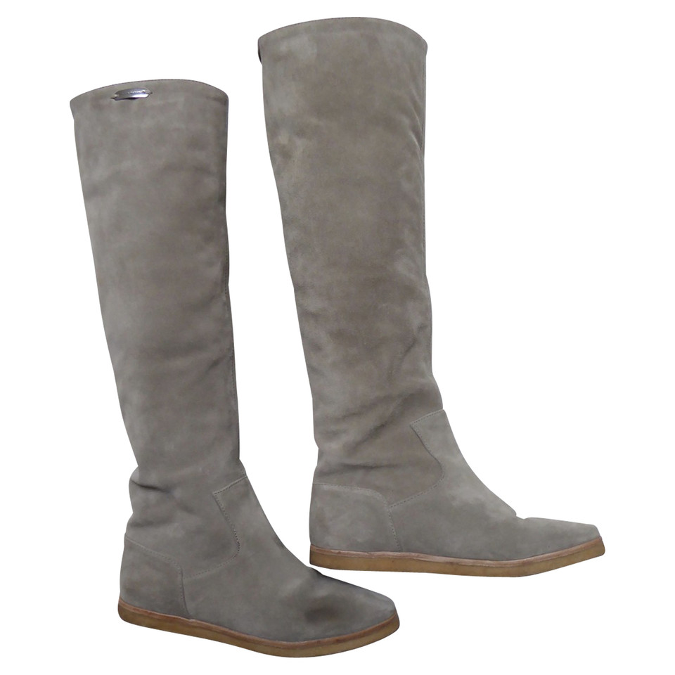 Donna Karan Boots Leather in Grey