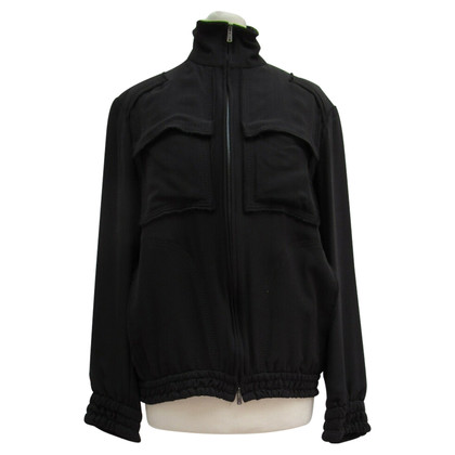Yves Saint Laurent Jacket/Coat Silk in Black