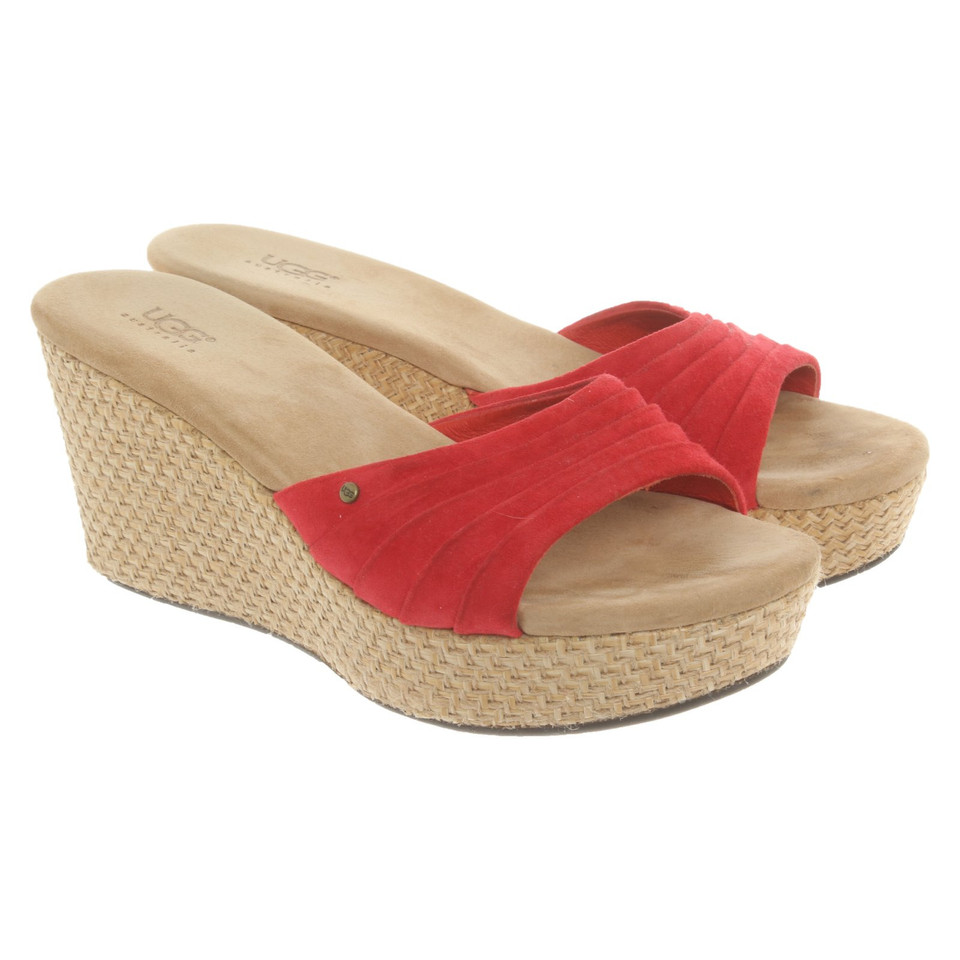 Ugg Australia Sandalen aus Leder in Rot