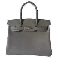 Hermès Birkin Bag 30 aus Leder in Grau