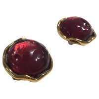 Yves Saint Laurent Ear clips with red stone